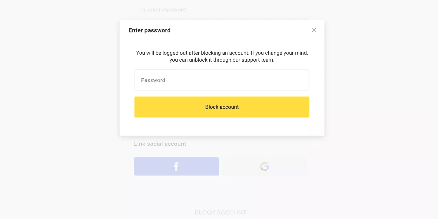 block account in binomo