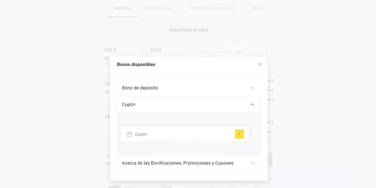 cupón de bonificación binomo