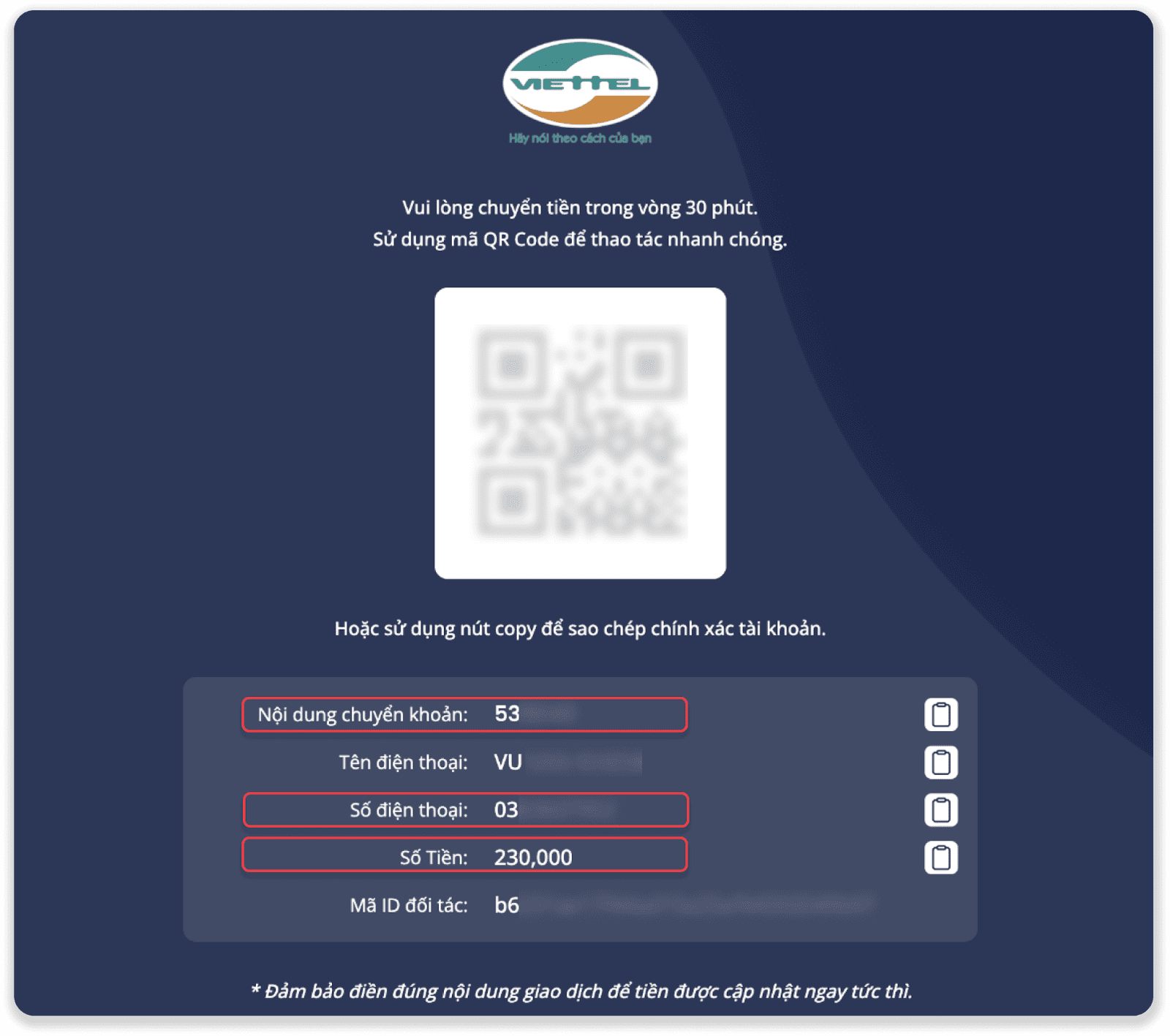 deposit viettel pay 4