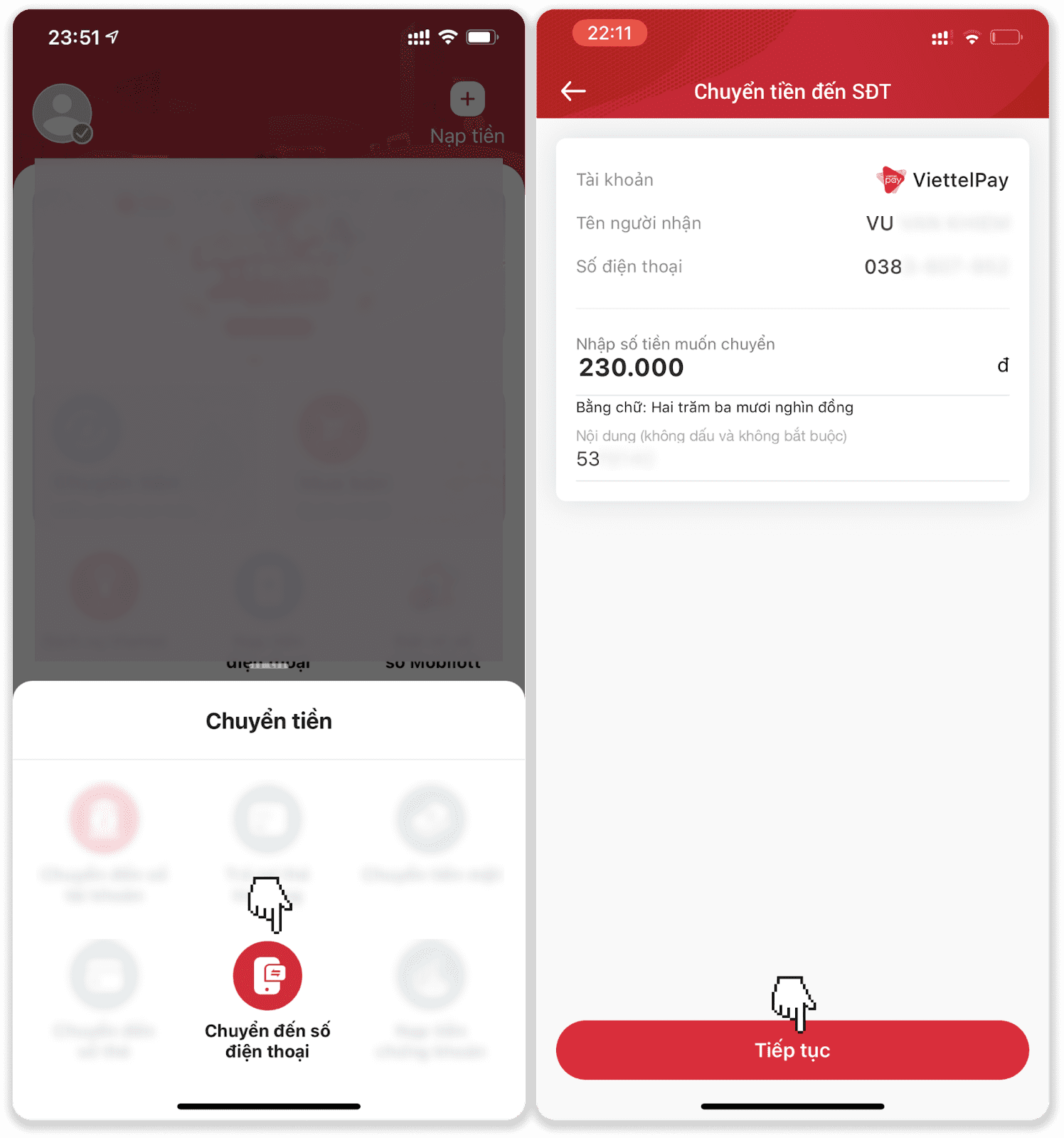 deposit viettel pay 5